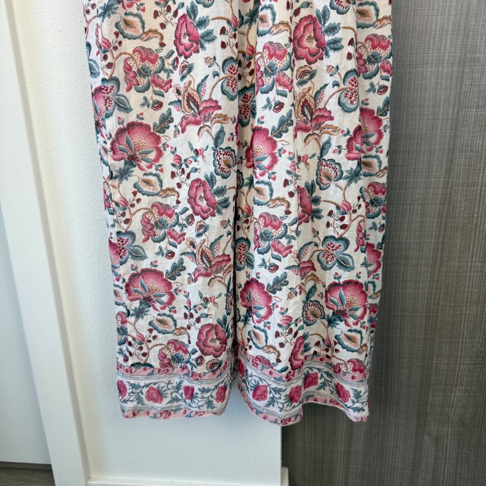 Louise Misha Ecru Cream Indian Floral Arya Maxi Dress Size 38 Medium - Picture 13 of 14